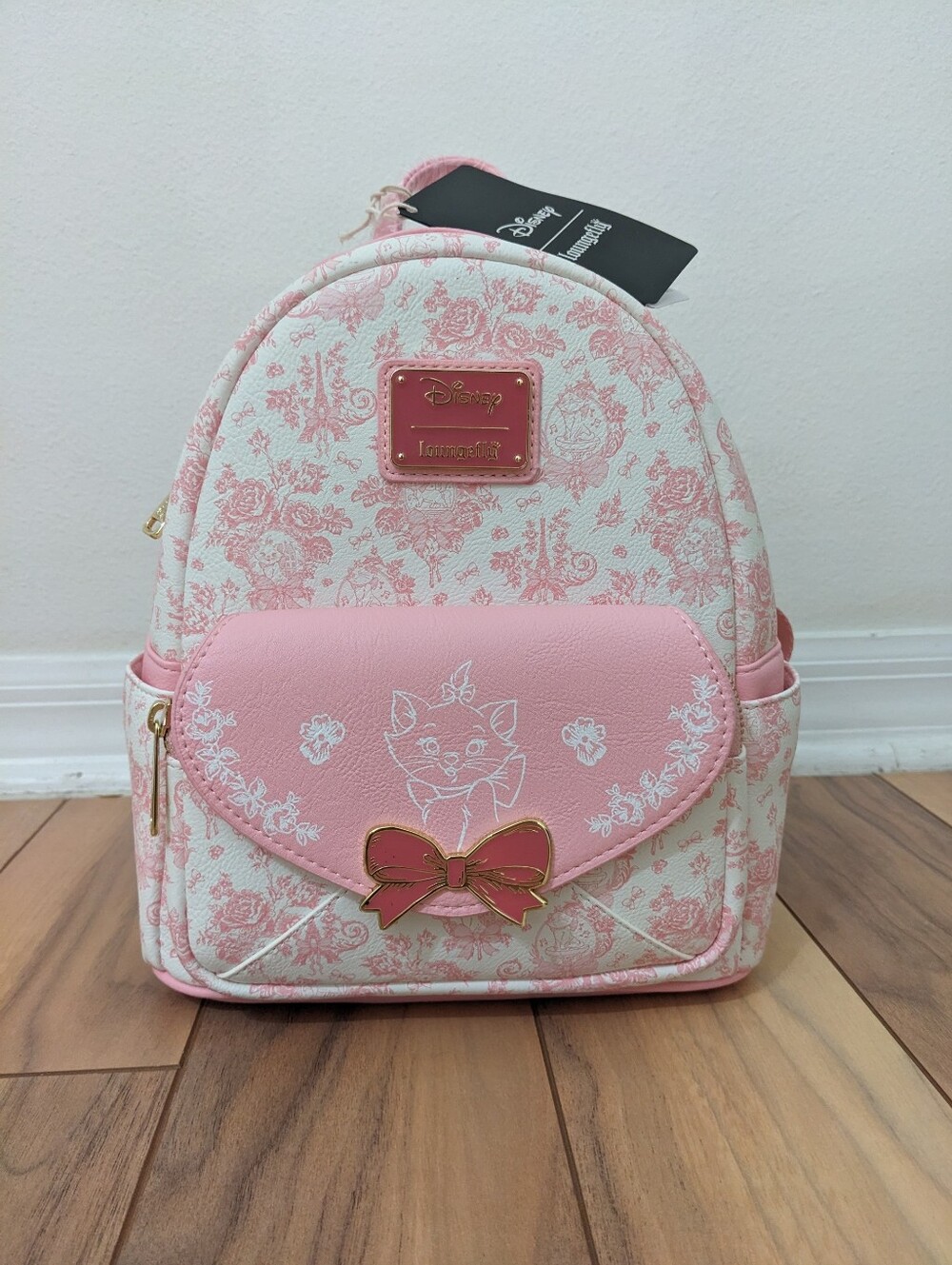 NWT! Loungefly Disney The Aristocats Marie Toile Print Mini Backpack